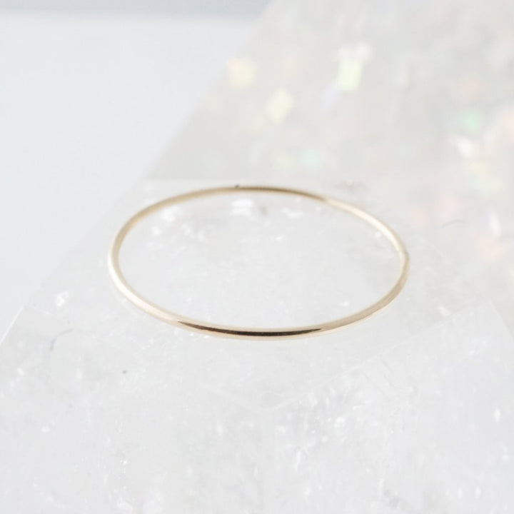 Skinny Stacking Ring, 14k Gold
