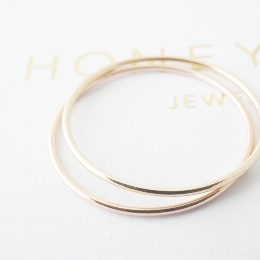 Skinny Stacking Ring, 14k Gold
