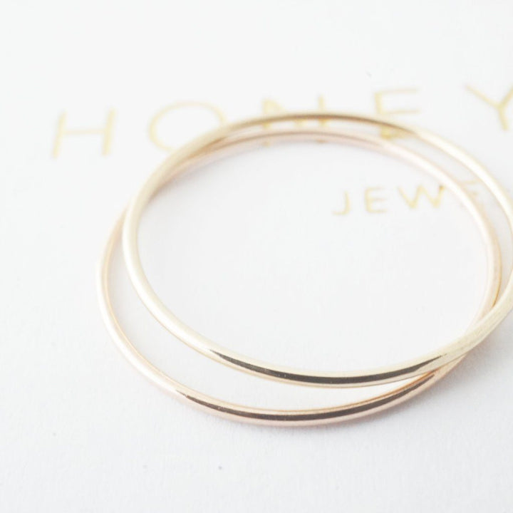 Skinny Stacking Ring, 14k Gold