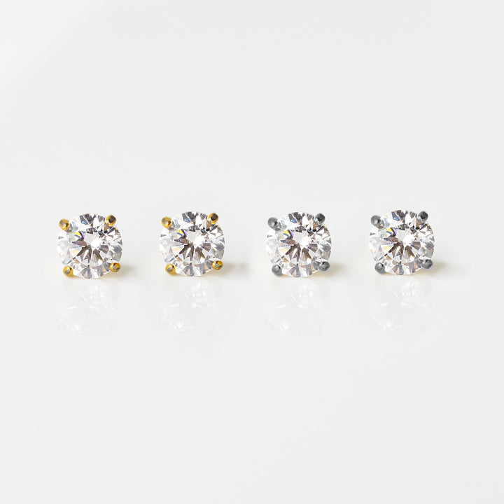 Solitaire Flat Back Sleeper Earrings Set