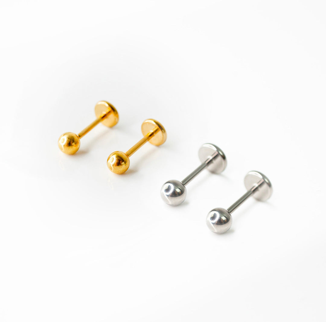 Sphere Flat Back Sleeper Earrings