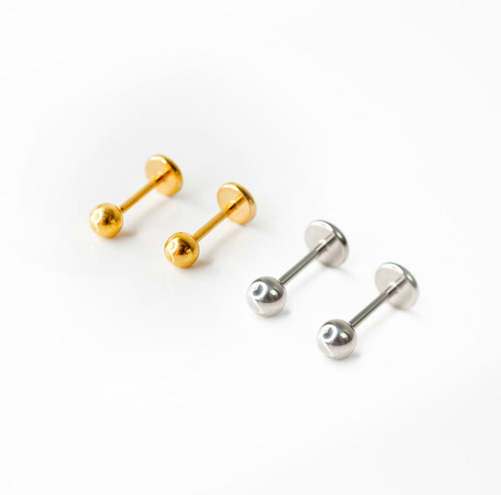 Sphere Flat Back Sleeper Earrings