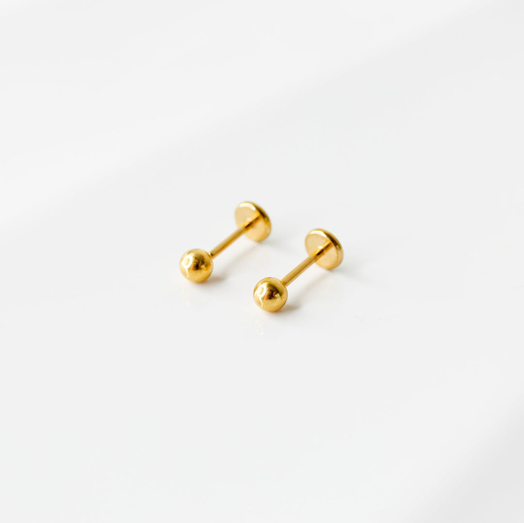 Sphere Flat Back Sleeper Earrings