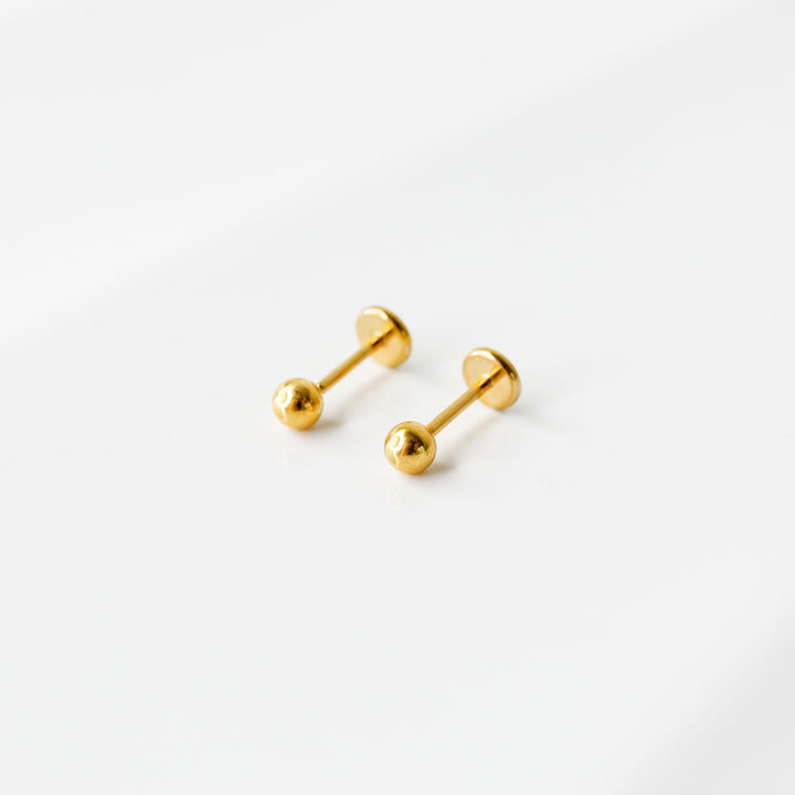 Sphere Flat Back Sleeper Earrings