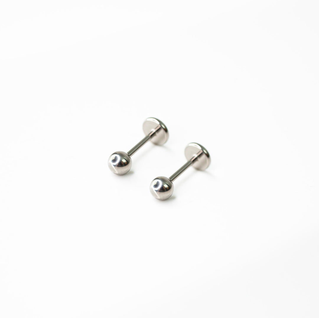 Sphere Flat Back Sleeper Earrings