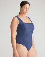 The Square Neck Swimsuit - Classic Navy
