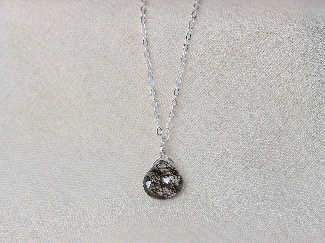 Tourmalinated Quartz Briolette Necklace