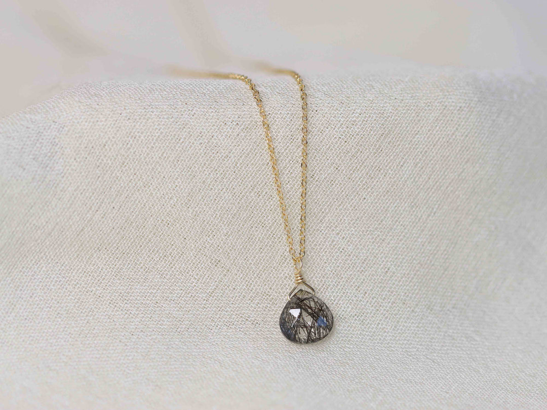 Tourmalinated Quartz Briolette Necklace