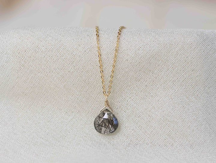 Tourmalinated Quartz Briolette Necklace