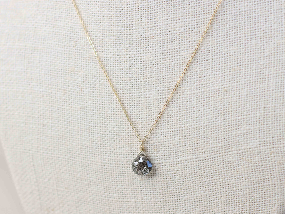 Tourmalinated Quartz Briolette Necklace