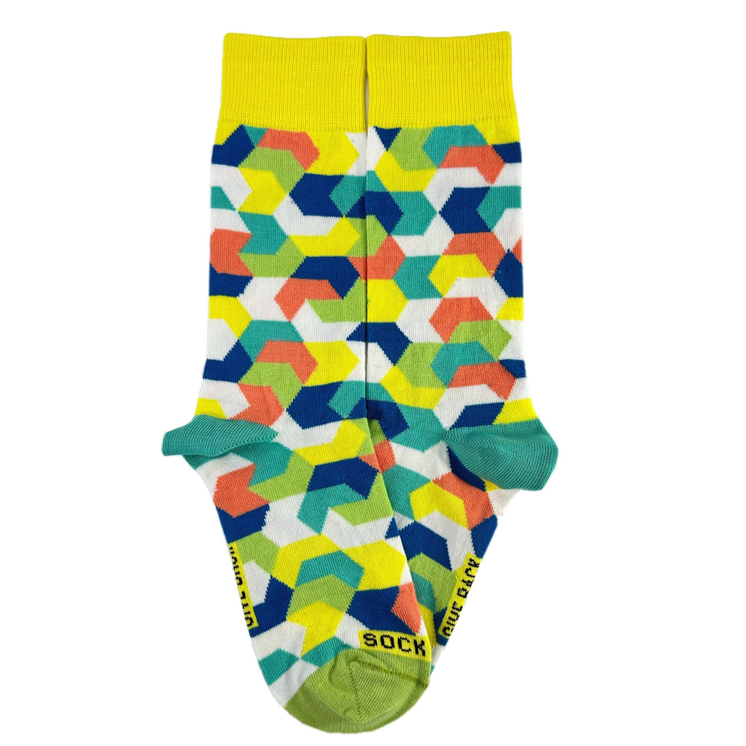 Intricate Geometric Puzzle Socks from the Sock Panda (Adult Small)