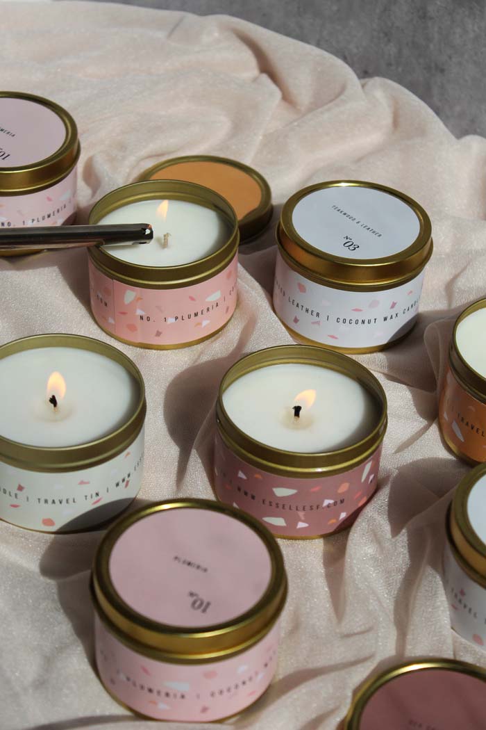 Plumeria Gold Tin Candle