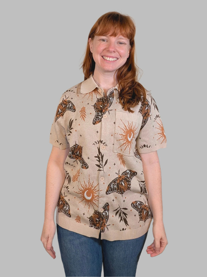 The Celestial Moth Button Up