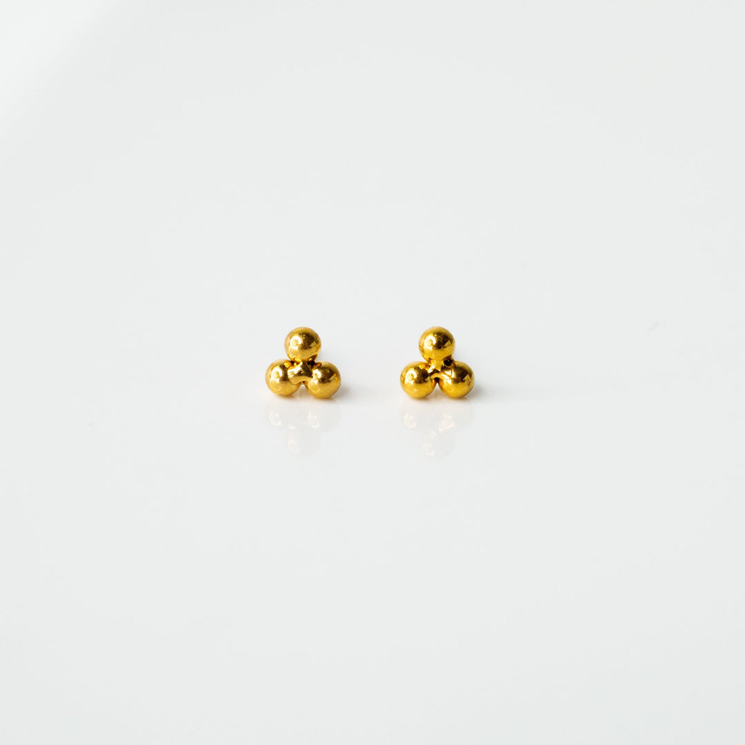 Tiny Trio Flat Back Sleeper Earrings