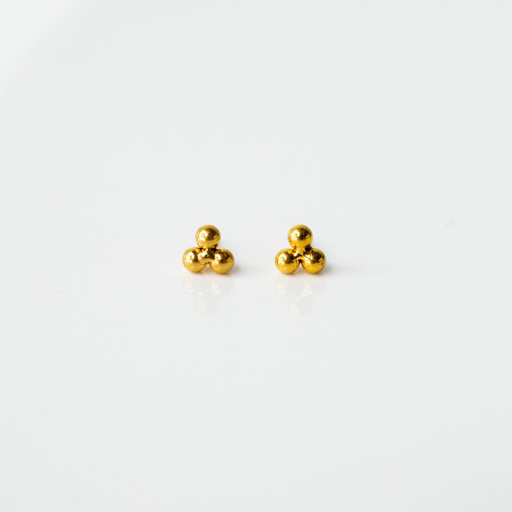 Tiny Trio Flat Back Sleeper Earrings