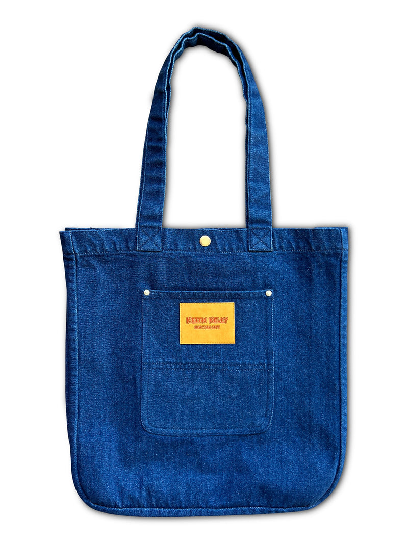 Dark Blue Denim Tote