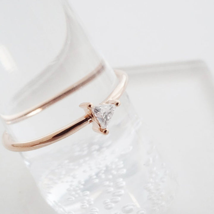 Triangle Solitaire Ring