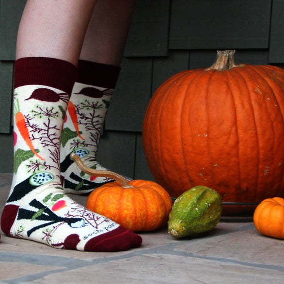 Fall Vegetable and Fruit Socks (Adult Medium) - Sock Panda