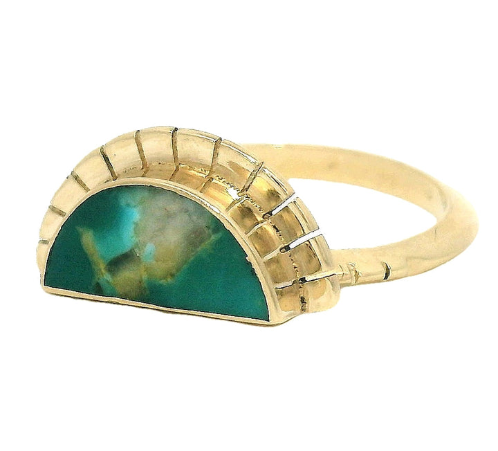 The Selene Ring - Gold Green Turquoise