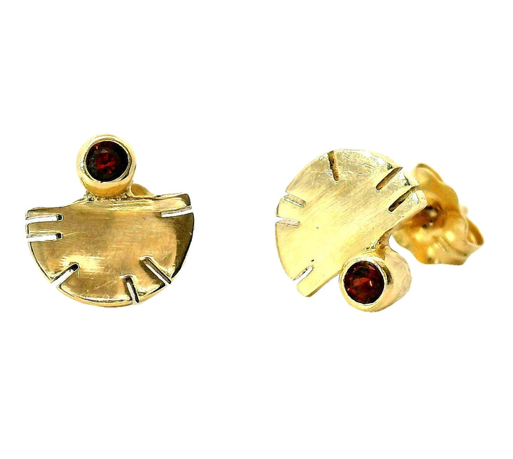 The Aquilla Studs - Red Orange California Sessartine