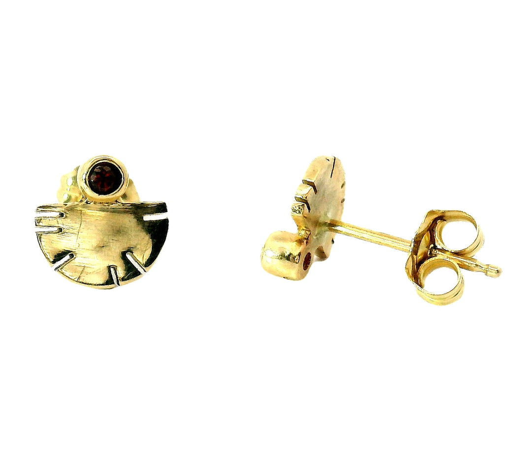 The Aquilla Studs - Red Orange California Sessartine