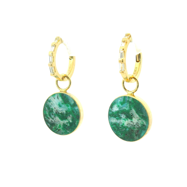 The Circ Earrings - Malachite & Quartz