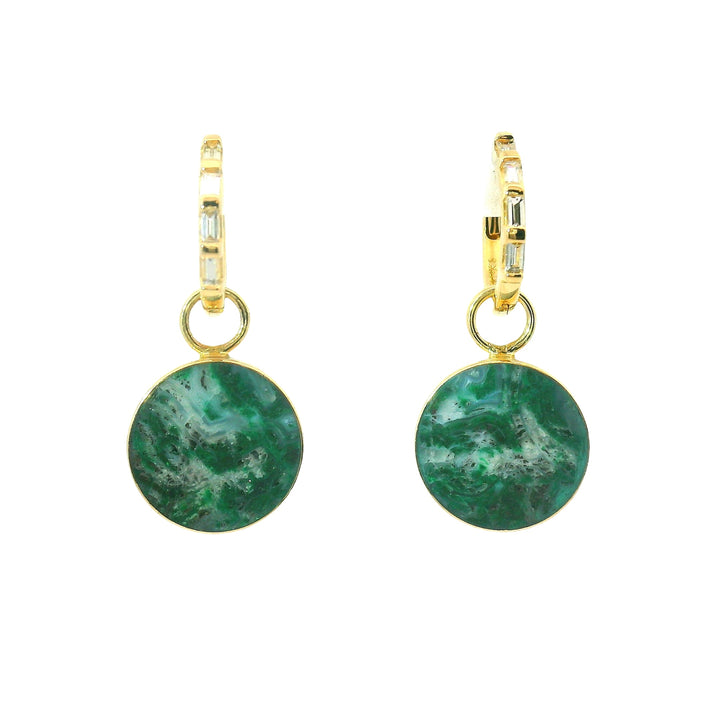 The Circ Earrings - Malachite & Quartz