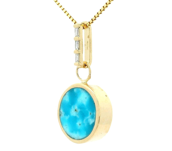 Small Reversible Pendant - Turquoise & Black Jade
