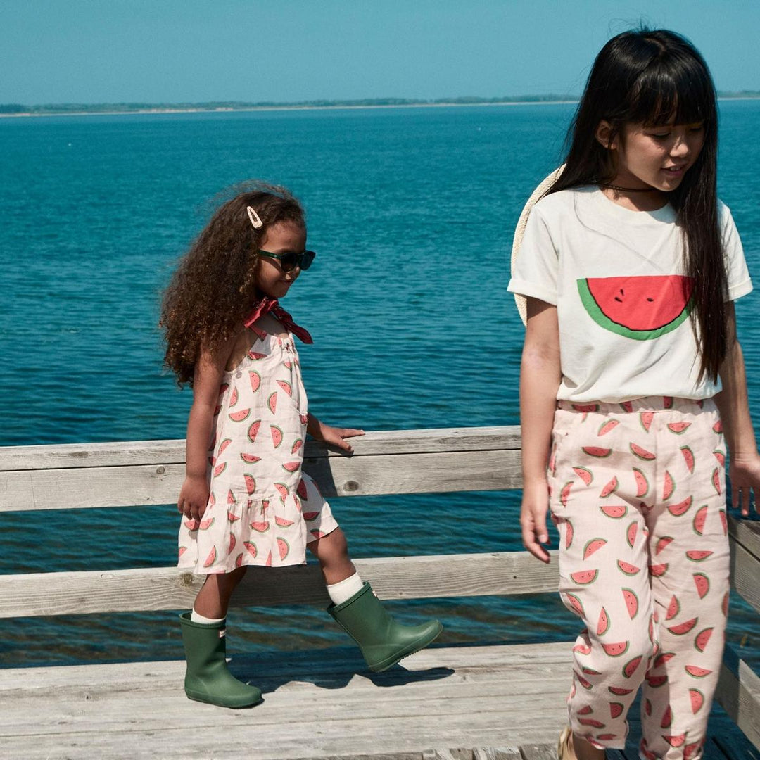 Recycled Cotton Watermelon Slice Kid T-shirt - Natural