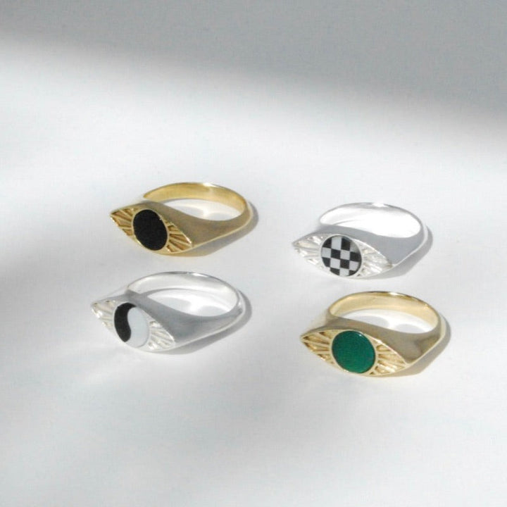 Evil Eye Inlay Ring (5 stone options)