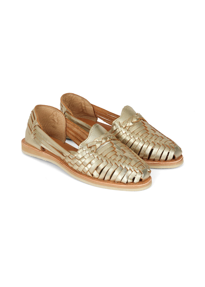 GOLD LEATHER HUARACHE