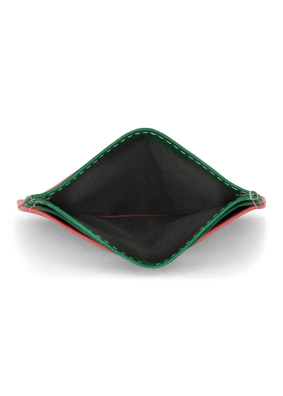 JAGUAR LEATHER CARD HOLDER WALLET // PINK + GREEN