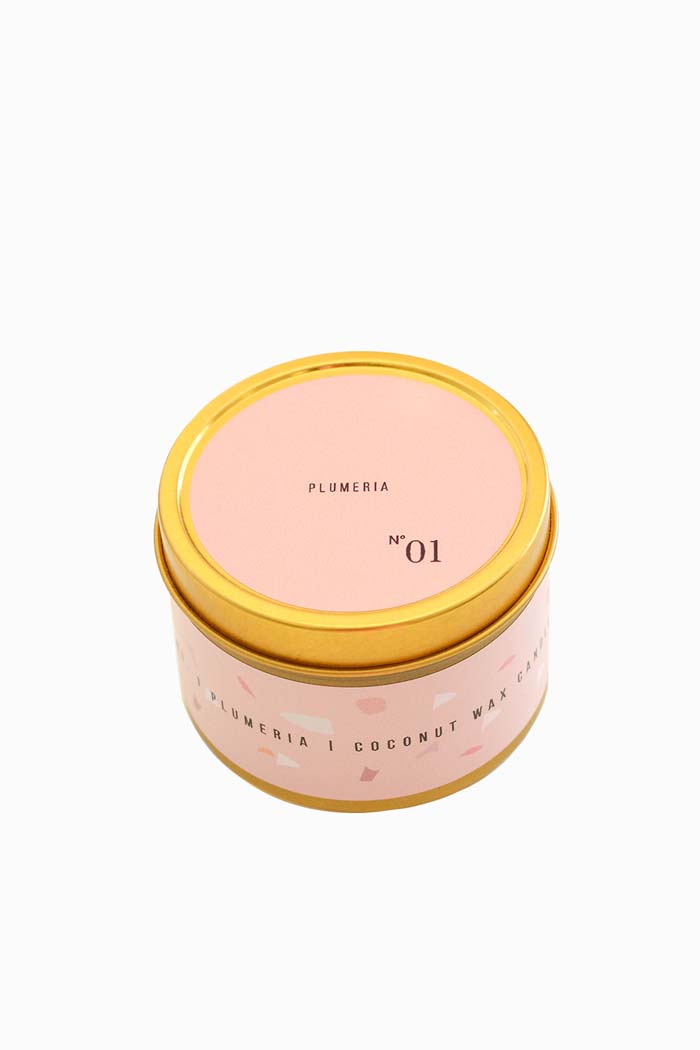 Plumeria Gold Tin Candle