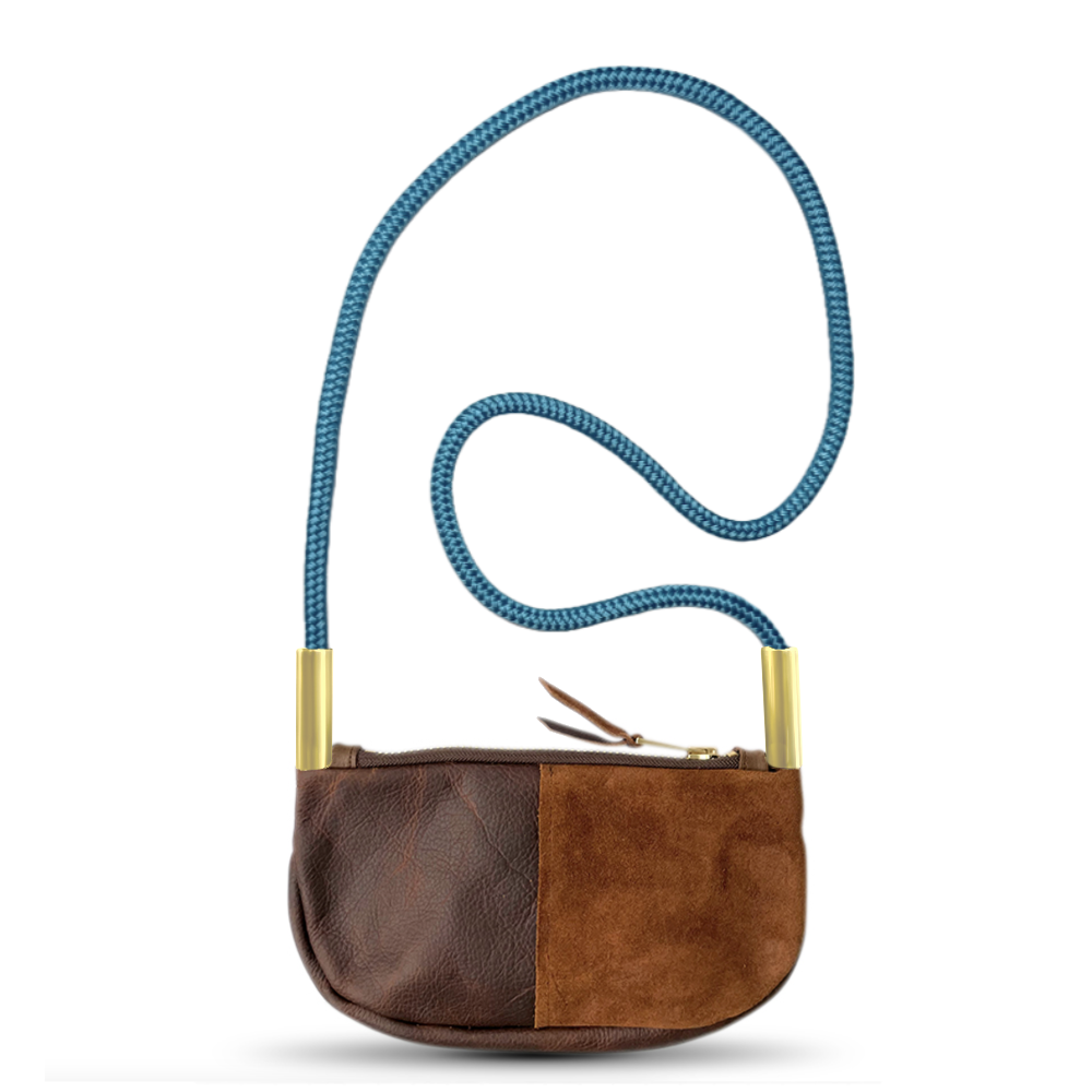 Zip Crossbody in Brown Leather