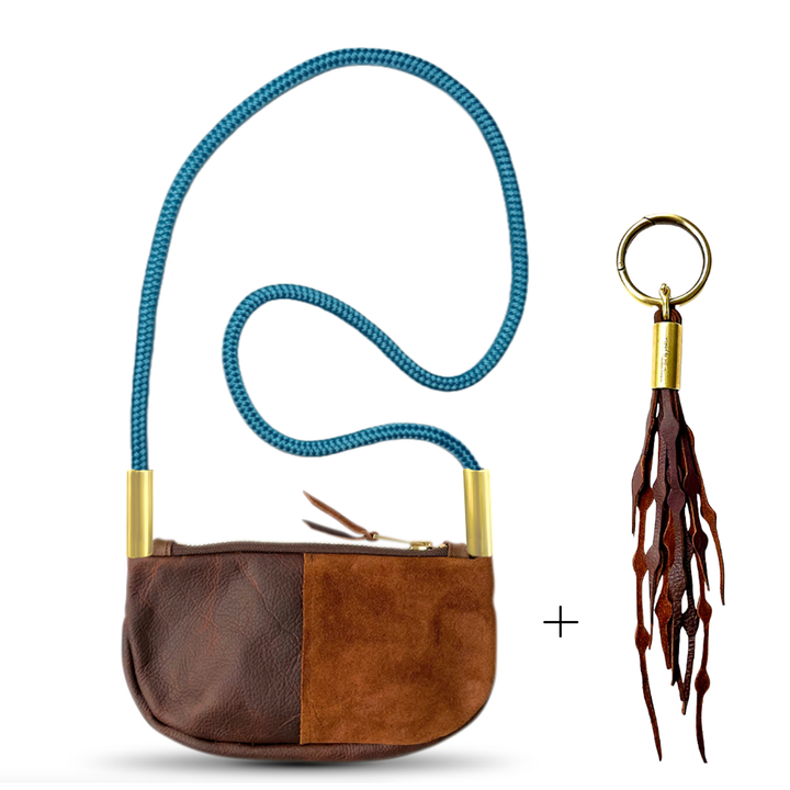 Zip Crossbody in Brown Leather