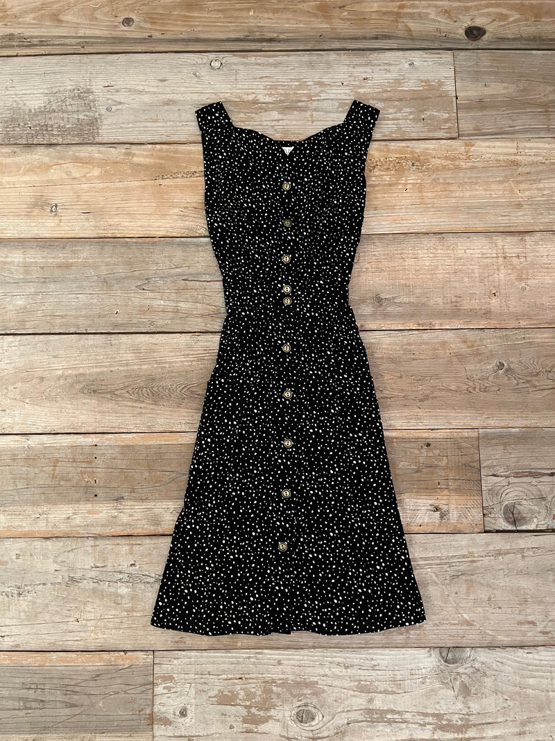 Sheet Dress in Black Dot
