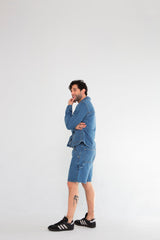 Blue Denim Canvas Shorts