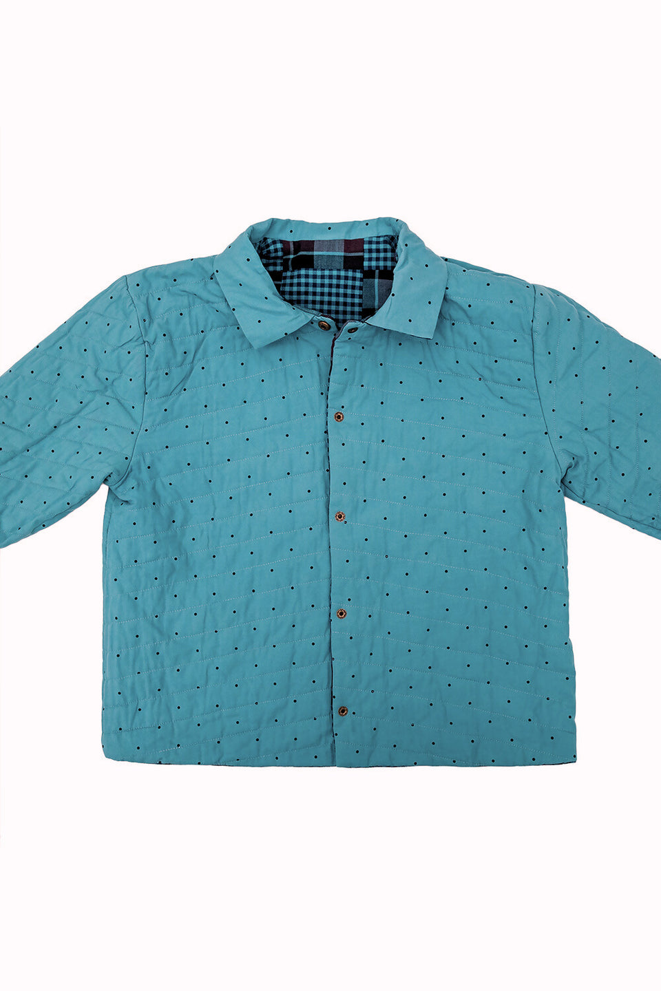Reversible Kids Worker Jacket - Emerald Patchwork