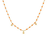 Zola Beaded Station Gold Charm Necklace