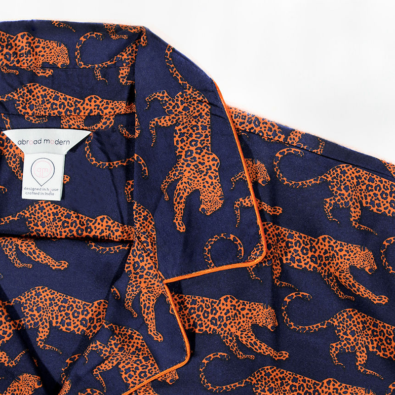 Women's Navy Leopard Washable Silk Pajamas – Altar PDX