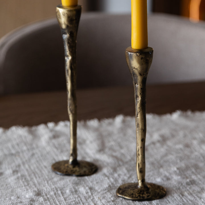 Antique Brass Candlesticks - Set of 3