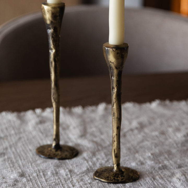 Antique Brass Candlesticks - Set of 3