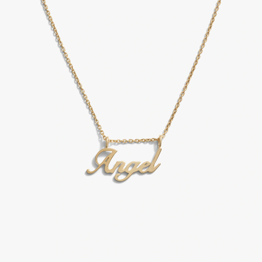 Angel Nameplate Necklace