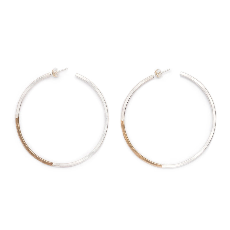 Koa hoop earrings - Large