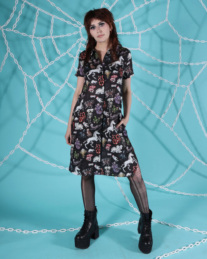Black Linen Freak of Nature Shirt Dress