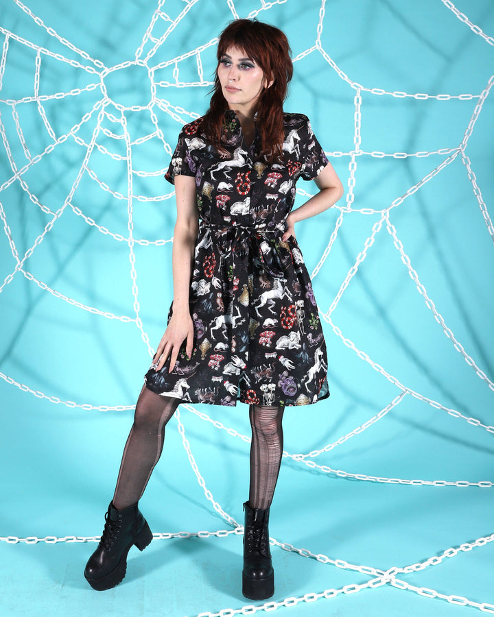 Black Linen Freak of Nature Shirt Dress