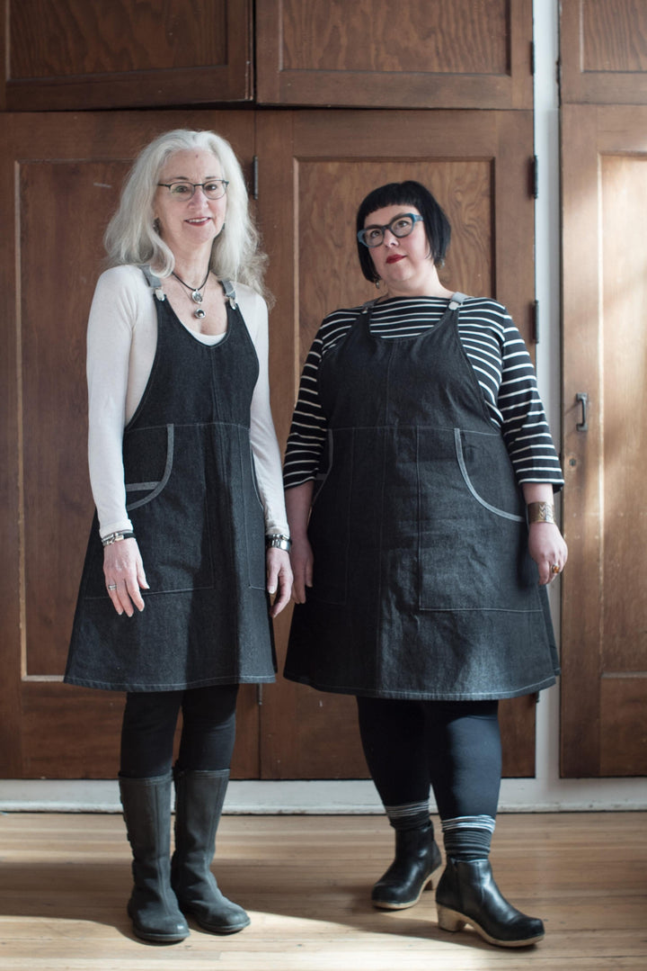 Black Denim Suspender Dress