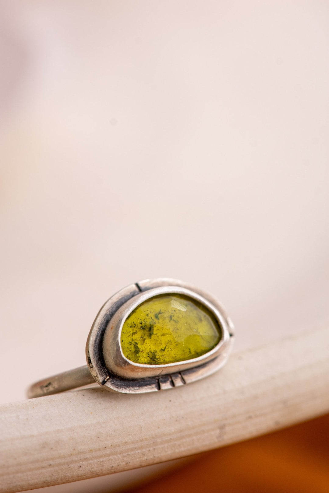 BRIGHT OLIVE TOURMALINE RING