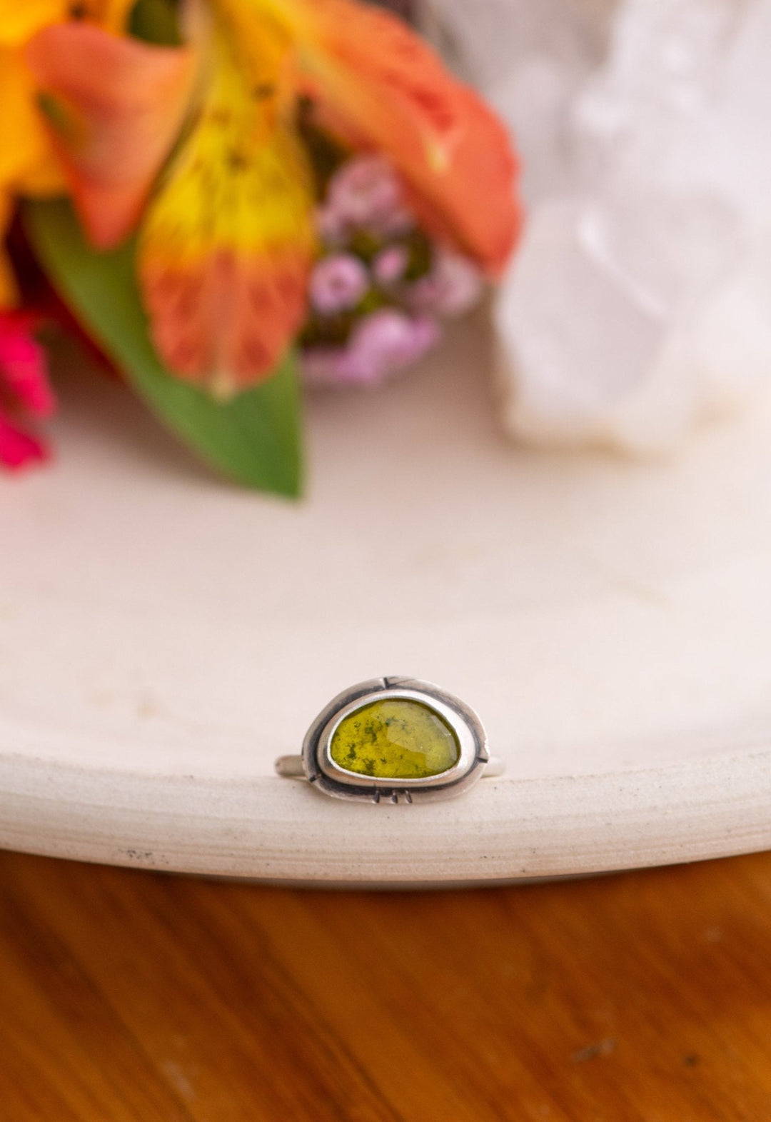 BRIGHT OLIVE TOURMALINE RING