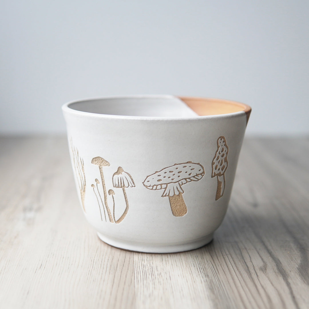 Mushroom Bowl, Farmhouse Style Handmade Pottery